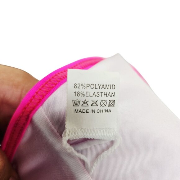 Hot Pink Womens One-Piece Swimsuit With Adjustable Straps Size Large - Picture 4 of 9